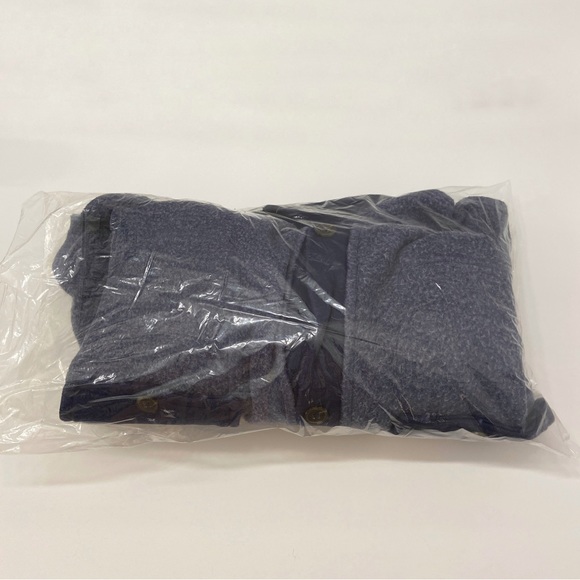 NWT Free People Blue Ruby Fleece Button Up Elbow Patch Shirt Jacket Large - Picture 6 of 8